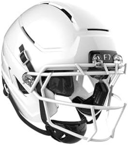 Schutt F7 AiR Varsity Football Helmet, Virginia Tech 5-Star Helmet, Lightweight Football Helmet for High School, Large, Molded Gloss White, F7X ROPO SW II Facemask Attached