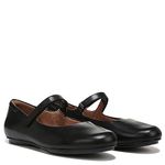 Naturalizer Women's Maxwell-mj Mary Jane Round Toe Ballet Flats, Black Leather, 8