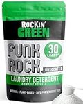 Rockin Green- pre-soak handwash cold water unscented hypoallergenic sensitive skin- laundry deodorizer soap detergent- organic natural plant-based stain remover-16 oz, 30 Loads