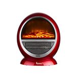 Warmex Bonfire Room Heater for Home | Fast Heating with 2 Heat Setting 750/1500 W |Ideal for Bedroom and Office| Silent Operation for Small Space |Oscillation & Fan Mode Safety Features (Red & Silver)