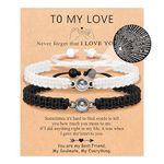 UNGENT THEM I Love You 100 Languages Bracelets, Couples Gifts for Boyfriend, Girlfriend, My Love, Soulmate, Anniversary Valentines Day Birthday Christmas Gift for Women Men, adjustable, Nylon, no