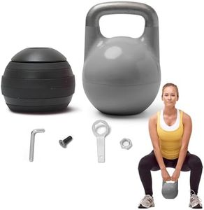Kettlebell Kings 12-32kg Adjustable Kettlebell Sets - Gym Weight Set for Exercises - Competition Style Strength Training Kettlebells for Weight Training in Gym/Home - Body Building Weights - Grey