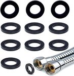 QISF Shower Hose Washers,10 Pack Shower Head Washers Rubber Washers Seals,1/2 Inch Hose Washer Seal for Shower Head and Hose(Black)