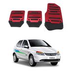 Oshotto 3 Pcs Non-Slip Manual CS-373 Car Pedals Kit Sports Pad Covers Set Compatible with Tata Indica (Red)