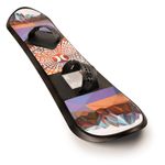 Hurley 37" Beginner Snowboard for Kids – Red Pinnacle Design – Lightweight HDPE Board with EVA Bindings – Easy to Control, Durable, Great Starter Snow Board for Youth
