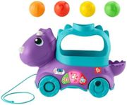 Fisher-Price Infant & Toddler Learning Toy, Dinosaur Ball Popper Pull Toy with Smart Stages UK English Version, Poppin’ Triceratops, HNR50
