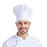 Nanxson Unisex High Elastic Chef Hat Adjustable Cooking Hat Cotton Catering Hat for Baking Restaurant Hotel White