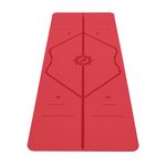 Liforme Special Yoga Mat - Patented Alignment System, Warrior-like Grip, Non-slip, Eco-friendly and Biodegradable, sweat-resistant, Long, Wide and Thick, 4.2mm thick mat for comfort (Red)