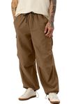 BENE KLEED Cargo Trousers for Unisex|Unisex Coffee Liquer Overdyed Parachute Fit Solid Cargo Trouser | 100% Cotton Comfortable and Trendy