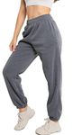 GENERATION-PLUS+® Womens Jogging Bottoms Casual Sweatpants Cuffed Hem Lounge Baggy Fleece Trousers - Ladies Elastic Waist Yoga Gym Workout Tracksuit Jog Pants (Charcoal, Small)