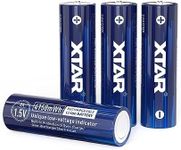 XTAR New 1.5V 4150mWh Rechargeable AA Lithium Battery,4-Pack with Low-Voltage Indicator (4-Pack 1.5V AA 4150mWh)