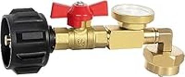 Propane Refill Adapter with Valve and Gauge, Fill 1 Lb Bottles from 20 Lb Tank, 90-Degree Elbow Design, Easy to