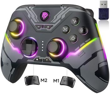 EasySMX X15 PC Controller - Enhanced Wireless Bluetooth Controller with Hall Joysticks/Hall Triggers/RGB Lighting - No Stick Drift, No Dead Zone - Work for Windows PC, Android, Steam and Switch