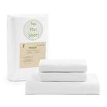 100% Organic Cotton king fitted sheet White, 3-Piece Set (1 Fitted Sheet, 2 Pillowcases), Percale Weave,Cotton Fitted Sheet, Ultra Soft, Breathable, Fits Mattress Upto 15" Deep - White