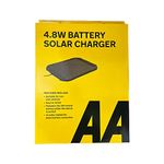 AA 12 V Car Solar Battery Trickle Charger, AA1432 - for Vehicles and Caravans - Battery Connectors Included, Solar 4.8W, Black