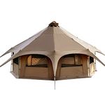 TOMOUNT Teepee Tent Cotton 6-8 Person Family Tent Canvas Pyramid Yurt Tent Large Glamping Tent for Camping, Hiking, Festival, Parties, Wedding, Music Festival