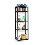 Livzing 5 Tier Wall Mount Condiment Storage Rack-Bathroom Floating Shelves Storage Holder For Shampoo,Conditioner,Soap,Spice Jars,Bottles,Kitchen Accessories In Pantry,Kitchen,Bathroomblack-Cast Iron