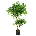 Leaf Artificial Ficus Tree/Plant, Luxury Ruscus, 100cm