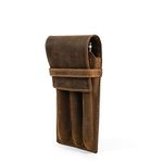 Hiram Protective Pen Case for 3 Fountain Pens Vintage Handmade Genuine Leather Pen Sleeve Pouch Pen Storage Holder