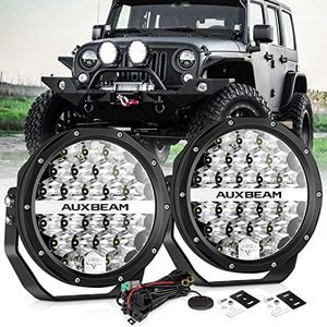 Auxbeam 7 Inch Round Driving Lights, 240W 24000LM Offroad Spot Lights with DRL Mode, Round Light Bar Bumper Roof Lights for Jeep Wrangler Ford Chevy Truck Pickup SUV Tractor