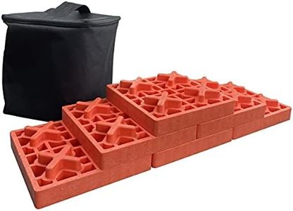 TOPWAY Caravan Levelling Blocks Foam Plastic 6PCs Pack Heavy Duty Ideal for Levelling Single and Dual Wheels, Camper Levellers, Tongue Jacks, Motorhome, Stabilizer Jacks, Packed in Storage Bag 161927