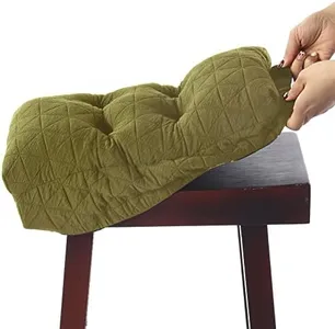 BUYUE Seat Cushion for Saddle Stool, Luxury Triangle Fashion Jacquard with Anti-Skid Silicone Bar Stool Cushion Padded (Green, Rectangular,1 Count)
