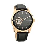 Titan Mens Analog Black Dial Black Band Leather Watch