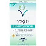 Vagisil Bladder Weakness Care 2-in-1 Fresh and Gentle Wipes, With Natural Oatmeal, Wipes Away Odours Immediately With Australian Tea Tree, 12 individually wrapped Wipes