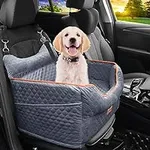Dog Car Seat - Memory Foam Dog Booster Seat for Small Dogs Up to 25lbs-Elevated Pet Car Seat with Storage Pockets and Dog Seat Belt-Soft Pet Travel Bed for Front & Back Seats-Removable Washable