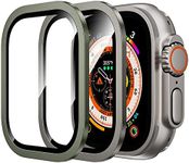 WSKEN for Apple Watch Ultra 3/Ultra 2/Ultra Screen Protector 49mm,9H Tempered Glass + Titanium Alloy Frame, [Keep Original] [Touch Sensitive] Lightweight Protective Glass Film for iwatch Ultra 3/2/1