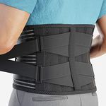 MODVEL Back Braces for Lower Back Pain Relief with 6 Stays, Breathable Back Support Belt for Men/Women for work , Anti-skid lumbar support belt with 16-hole Mesh for sciatica (M)