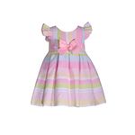 Bonnie Jean Easter Dress Spring Striped Dress for Baby Toddler and Little Girls, Pastel Stripe Ruffle, 3-6 Months