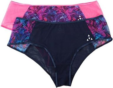 Balanced Tech Women's Mesh Hipster Panty 2 Pack - Assorted Colors - Dark Floral - Small