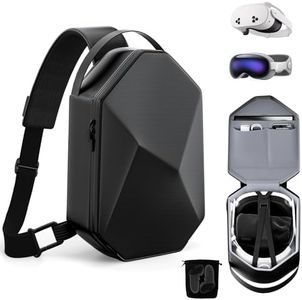 TOENNESEN Hard Carrying Case Compatible with Meta Quest Pro/Oculus Quest 2 Accessories VR Headset with KiWi/BOBOVR All Aftermarket Headstrap and Touch Controller, Fashion Design for Travel and Storage