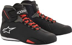 Alpinestars Men's Sektor Street Motorcycle Shoe, Black/Red, 13