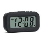 FAMICOZY Small Digital Alarm Clock,Easy to Read,Simple Operation,Constant Backlight On/Off,Crescendo Alarm,9 Min Snooze,12/24Hr,Bedside Travel Alarm Clock,AAA Battery Operated,Black