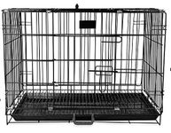 Woofy Dog Cage - Powder Coated, Single Door Folding Metal Cage/Crate/Kennel with Removable Tray and Paw Protector for Dogs, Cats and Rabbits - 18 Inch - Black Antic Silver Color