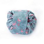 Large Capacity Lazy Makeup Toiletry Bag Drawstring Portable Travel Casual Waterproof Quick Pack Magic Makeup Storage Bag Perfect for Women Girls (Flamingo)