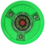 Green Biscuit Alien LED Light Passing Stick Handling Training Hockey Puck, Bright, And Durable Street Hockey Pucks, NHL Official