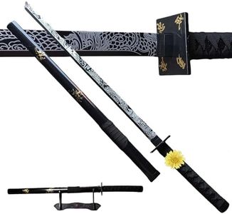Polypropylene Katana Sword - Japanese Training Sword for Martial Arts Practice, Blunt Samurai Sword for Men and Women, Ideal for Training and Cosplay(BK)