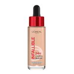 L’Oréal Paris Infallible 24H Tinted Serum Foundation, Light-weight Coverage, Dewy & Radiant Finish, Transfer-proof, 30ml
