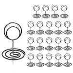 HomWanna Table Number Holders 20Pcs - 2 Inch Mini Place Card Holder Short Table Number Stands for Wedding Party Graduation Restaurant Home Decorations Office Memo Photo Picture Display (Black)