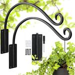 Lifyzoon Heavy Duty Plant Hanger Bracket - Outdoor Hand-Forged Hanging Plant Bracket Durable and Stable Bird Feeder Hanger (16" - 2PCs)