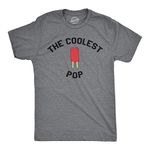 Crazy Dog T-Shirts Mens Coolest Pop Funny Fathers Day Best Dad Ever Cool Popsicle Pun T Shirt Grey 5XL