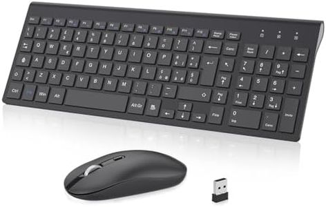 Tastiera e Mouse Wireless, Layout Italiano QWERTY, cimetech Tastiera Ultra-Sottile ‎Ergonomico Full-Size 2.4Ghz Wireless Mouse Tastiera Numerico con Ricevitore Nano per PC/Laptop/Win7/Win8/Win10-Nero