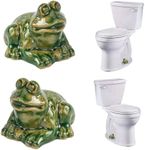 WANSHUNLMI Frog Toilet Floor Bolt Caps, Ceramic Frog Toilet Bolt Caps Cute Bathroom Decor, Fun Animals Themed Gadgets for The Toilet Easy installation Toilet Replacement Parts (Forg Toilet Bolt Caps)