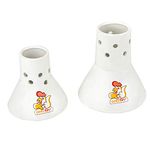 only fire 2 Pack (Large+Small) Ceramic Steamer Beer Can Chicken Holder, Vertical Turkey Roaster Rack for Oven or Grill Barbecue Accessories