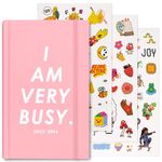 ban.do Daily Planner 2023-2024, Classic Weekly Planner Dated August 2023 - December 2024, Self Care Journal, Pink Hardcover Planner with Monthly Calendar, Stickers, & Pockets, I Am Very Busy