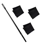 Flute Cleaning Rod with 3pcs Flute Cleaning Cloth, Flute Cleaning Kit, Flute Cleaning Rod and Flute Cleaning Cloth, Cleaning Swabs Flute Cleaning Cloth, Flute Cleaning Cloth (Black)