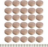 BQLZR 30pcs Wooden Round Mushroom Shape Furniture Pull Knobs Wooden Color 50x25mm